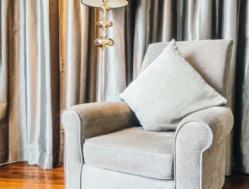 Sofa and light lamp decoration in living room interior